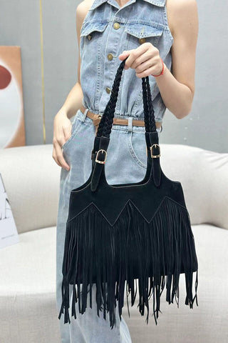Braid-Handle Fringe Tote