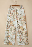 High-Rise Floral Wide-Leg Pants