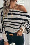 Zebra Print Puff Sleeve Crew Neck Sweater