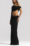 One-Shoulder Cutout Maxi Casual Dress