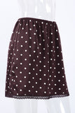Polka Dot Mini Skirt with Lace Trim