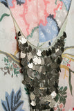 Sequin V-Neck Floral Tank