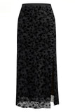 High-Waist Side-Slit Midi Skirt