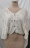 Crochet Lace Button-Up Blouse