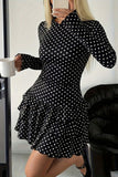 Leopard Print Ruffle Long Sleeve Mini Dress