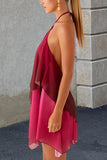 Asymmetrical Layered Halter Dress