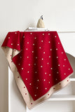 Reversible Heart Print Fringe Scarf