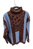 Leopard Print Turtleneck Knit Sweater