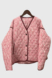 Floral Quilted Contrast Trim Jacket