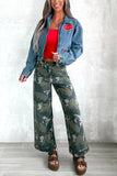 Camouflage Print Wide-Leg Casual Pants