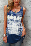Abstract Print Scoop Neck Tunic Top