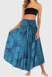 Mandala Print Tie-Waist Midi Dress