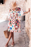 V-Neck Floral Vacation Dress