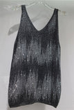Sequin V-Neck Sleeveless Tank