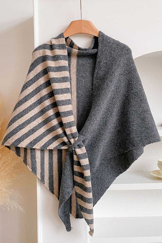 Knit Front-Tie Wrap Shawl