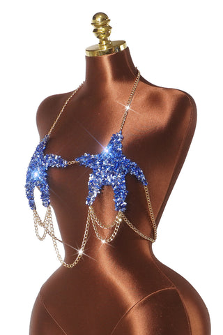Sequin Star-Shape Halter Top