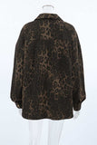 Leopard Print Button-Front Long Sleeve Shirt