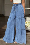 Drawstring Baggy Denim Pants