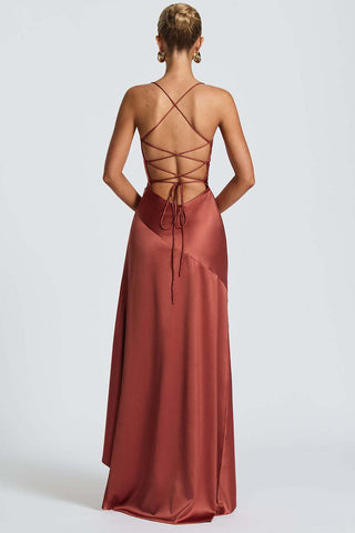 Ruffle High-Low Spaghetti Strap Casual Dress