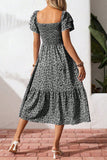 Smocked Ruffle Sleeve Casual Dress