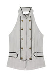 Zipper Front Double-Breasted Tank Top
