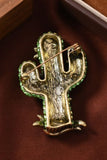 Crystal Cactus Flower Brooch