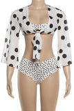 Polka Dot Bikini Set with Cover-Up