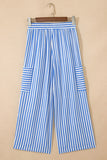 Wide-Leg Drawstring Casual Pants