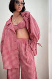 Plaid Long Sleeve Button-Front Pajama Set