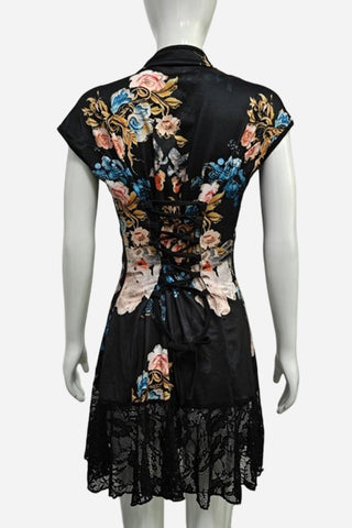 Floral Print Cheongsam Dress