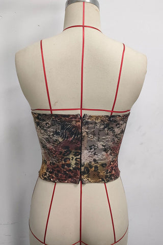 Animal Print Ruched Sweetheart Tube Top
