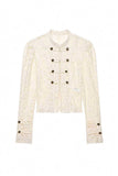 Lace Double-Breasted Military Jacket