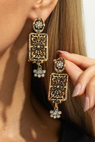 Vintage Celestial Sun Moon Drop Earrings