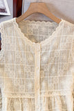 Button-Front Lace Tank Top