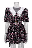 Casual Floral Dress with Pleated Skirt