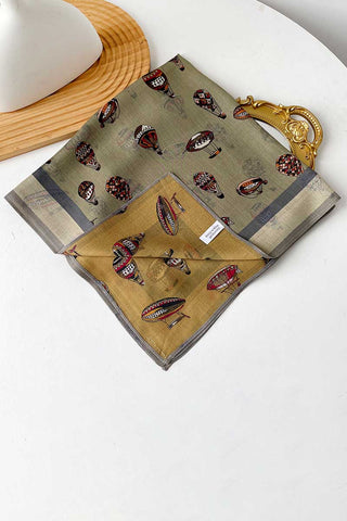 Paisley and Geometric Print Square Scarf