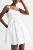 Smocked Gingham Casual Dress