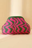 Zigzag Pattern Woven Pouch Bag