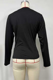 Long Sleeve V-Neck Wrap Front T-Shirt