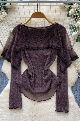 Lace Trim Layered Top