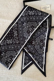 Printed Satin Skinny Scarf Belt