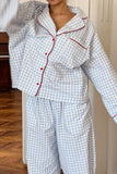 Plaid Long Sleeve Button-Front Pajama Set