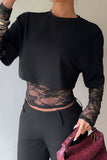 Lace Sleeve Crop T-Shirt