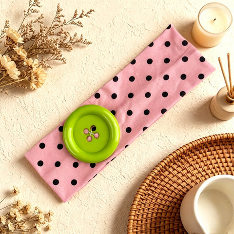 Button Accent Polka Dot Headband