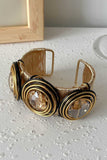 Wire-Wrapped Spiral Gem Cuff Bracelet