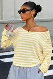 Striped Off-Shoulder Knit Top