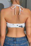 Lace Butterfly Halter Crop Top
