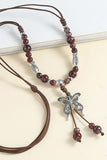 Butterfly Charm Beaded Tassel Necklace