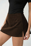 Ribbed High-Waist A-Line Mini Skirt