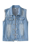 Sleeveless Collared Button-Front Vest